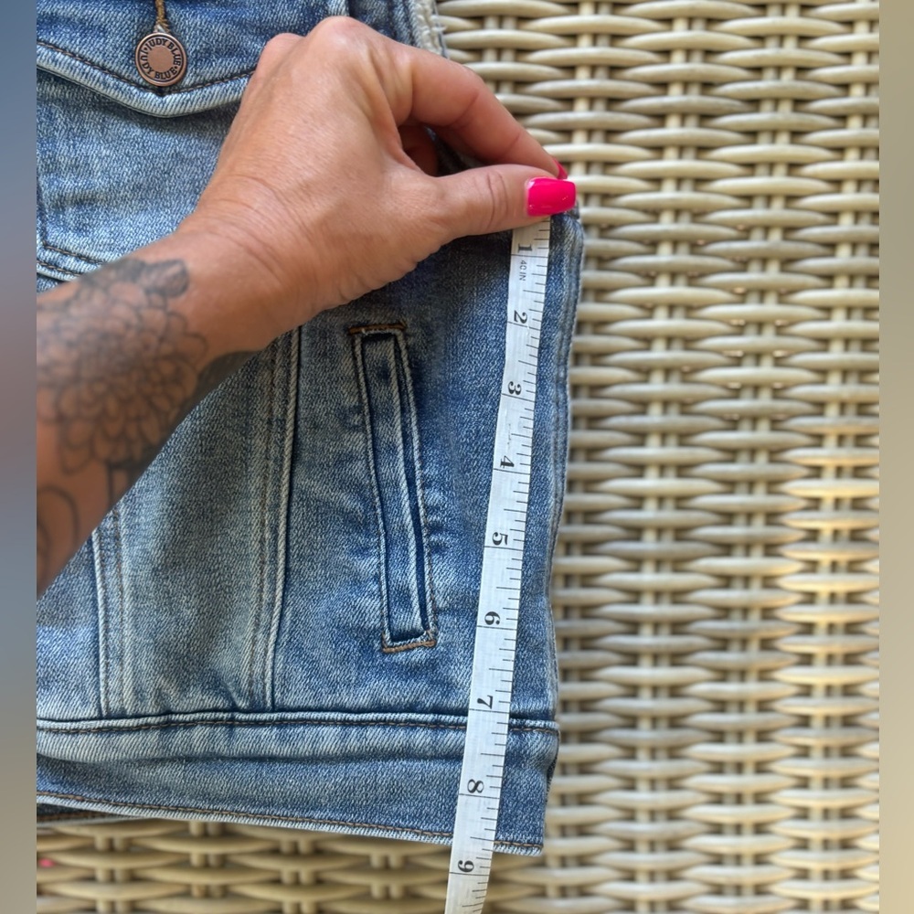 Judy Blue Shearling Lined Denim Vest small layered streetwear transitional - Picture 10 of 10